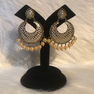 MISHCA Meenakari Earrings - Pearl White
