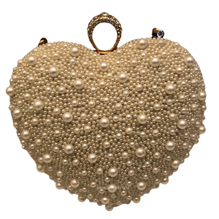 The Pearly White Heart Clutch Bag (Limited Edition) - Clutch Bag