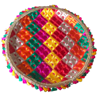 Small Phulkari Colourful Plate - Decorative Plates