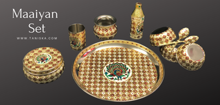 PRE-ORDER - Meenakari Peacock Mayian Fatti Full Set & KAZ Phulkari LED Jaggo Set - JESS COMBO DEAL - Available for Pre-Order