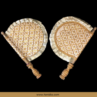 Golden Punjabi Pakhi (Hand Fans) - Pack of 2 Pieces