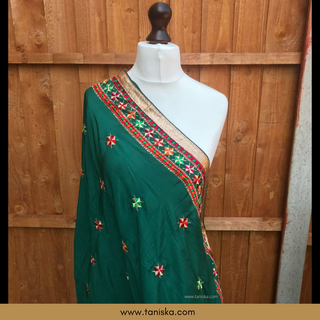 The Royal Emerald Phulkari Dupatta