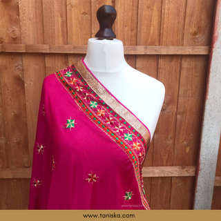 The Gulabi Star Phulkari Dupatta