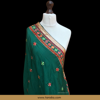 The Royal Emerald Phulkari Dupatta