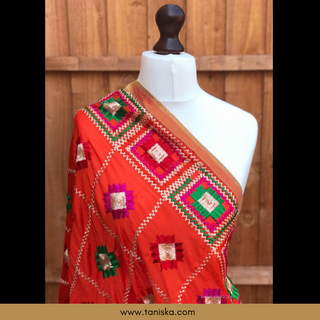 The Sunset Blaze Phulkari Dupatta