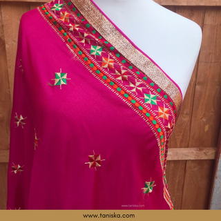 The Gulabi Star Phulkari Dupatta
