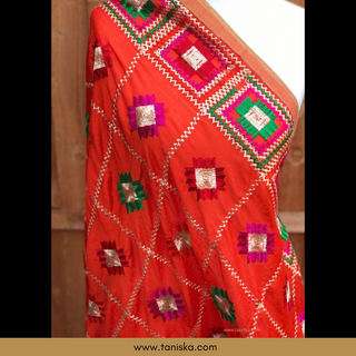 The Sunset Blaze Phulkari Dupatta
