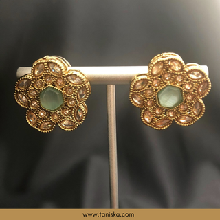 Sea Mint Traditional Necklace Set - Antique Gold