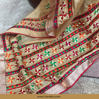 The Golden Sparkle Phulkari Dupatta