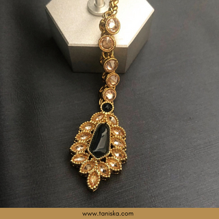 Navy Traditional Necklace Set - Antique Gold