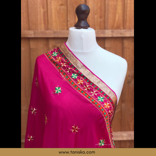 The Gulabi Star Phulkari Dupatta