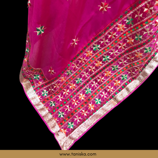 The Gulabi Star Phulkari Dupatta