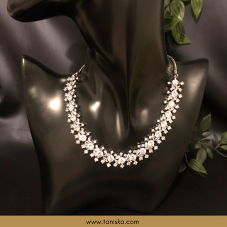 American Diamond Style Necklace (Necklace ONLY) - Silver