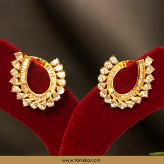 American Diamond Style Studs - Golden