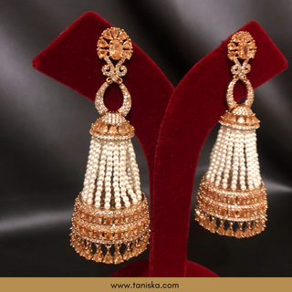 American Diamond Style Earrings - Rose Gold