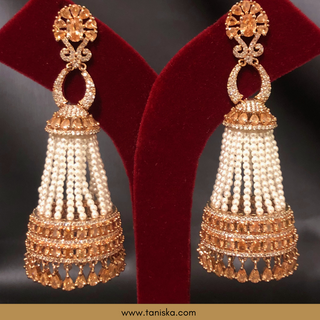 American Diamond Style Earrings - Rose Gold