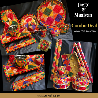 PRE-ORDER - New LED Jaggo (with Bells/Ghungroo) & Matching Mayian Set COMBO DEAL (Phulkari Print) - Available for Pre-Order