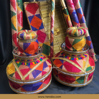 PRE-ORDER - New Phulkari LED Jaggo & Meenakari Mayian Set XL FAMILY COMBO DEAL (Meenakari & Phulkari Print) - Available for Pre-Order