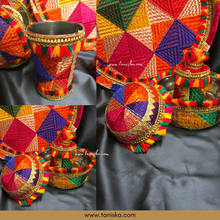 PRE-ORDER - New LED Jaggo (with Bells/Ghungroo) & Matching Mayian Set COMBO DEAL (Phulkari Print) - Available for Pre-Order