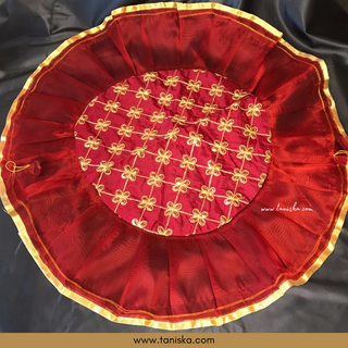 1 Maroon Multi-Purpose DORI RUMAL (Gift Bag, Thaal Cover, Potli Bag - Perfect for: Indian Wedding, Shagan Ceremony, Chunni Charhana, Bridal Shower, Baby Shower, Maiyan, Weddings, Favors, Shaadi, Walima)