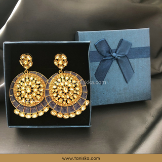 MISHCA Antique Gold Earrings - Grey