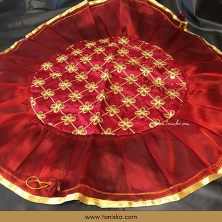 1 Maroon Multi-Purpose DORI RUMAL (Gift Bag, Thaal Cover, Potli Bag - Perfect for: Indian Wedding, Shagan Ceremony, Chunni Charhana, Bridal Shower, Baby Shower, Maiyan, Weddings, Favors, Shaadi, Walima)