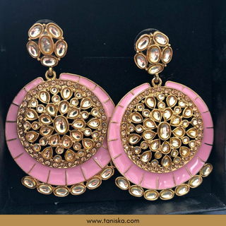 MISHCA Meenakari Earrings - Baby Pink