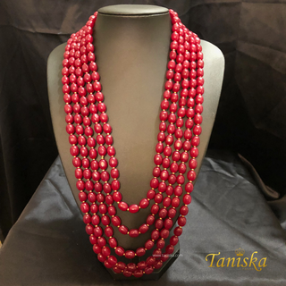 The Maharaja’s Ruby | Layered Crimson & Gold Mala