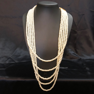 The Rajasa Pure | Multi-Tiered Minimalist Groom’s Mala | Pearl White 5 Layered Mens / Groom Mala