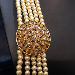 The Dynasty Circle | Grand Seven-Tier Pearl Mala | Antique Gold 5 Layered Pearl Mens / Groom Mala