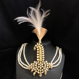 The Grand Vizier | Ornate Kundan & Ivory Plume Kalgi