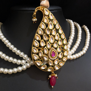 Imperial Kundan & Pearl Crest Kalgi