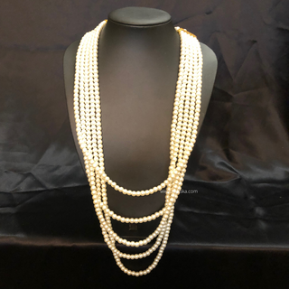 The Rajasa Pure | Multi-Tiered Minimalist Groom’s Mala | Pearl White 5 Layered Mens / Groom Mala