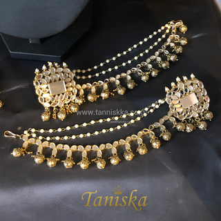 HARLEEN Golden Glass Necklace Set