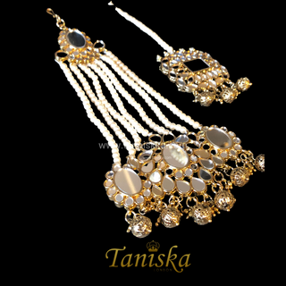 HARLEEN Golden Glass Necklace Set