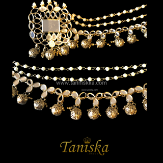 HARLEEN Golden Glass Necklace Set