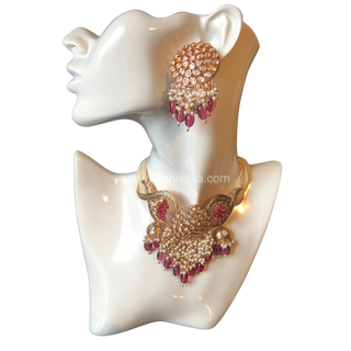 ARSHPREET Ruby Uncut-Kundan Necklace/Choker Set