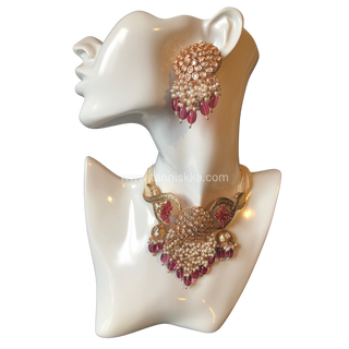 ARSHPREET Ruby Uncut-Kundan Necklace/Choker Set