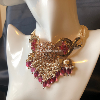 ARSHPREET Ruby Uncut-Kundan Necklace/Choker Set