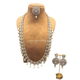 HANIYA Designer Antique Silver Long Haar Set