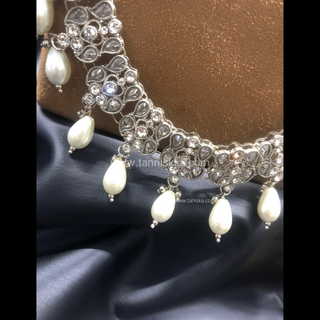 HANIYA Designer Antique Silver Long Haar Set