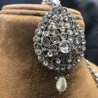HANIYA Designer Antique Silver Long Haar Set