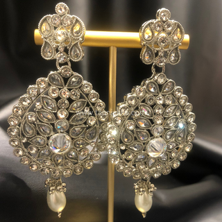 HANIYA Designer Antique Silver Long Haar Set