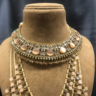 HANIYA Designer Peach Necklace Set COMBO DEAL