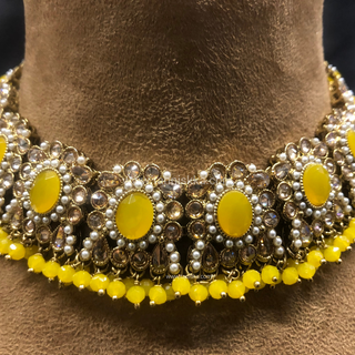 HANIYA Designer Yellow Necklace Set COMBO DEAL