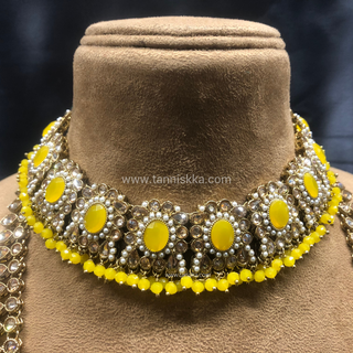HANIYA Designer Yellow Necklace Set COMBO DEAL