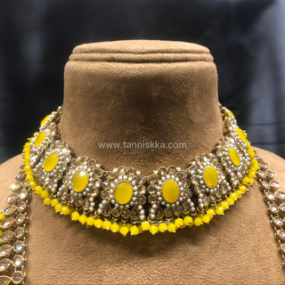 HANIYA Designer Yellow Necklace Set COMBO DEAL