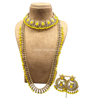 HANIYA Designer Yellow Necklace Set COMBO DEAL