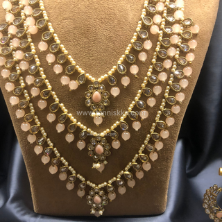 HANIYA Designer Peach Necklace Set COMBO DEAL