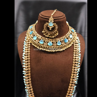 HANIYA Designer Sky Blue Necklace Set COMBO DEAL